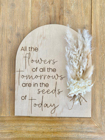 All the flowers Dried Flower Plaque