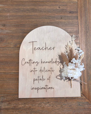 Teacher Dried Flower Crafting Knowledge Plaque