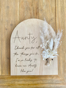 Aunty Dried Flower Plaque