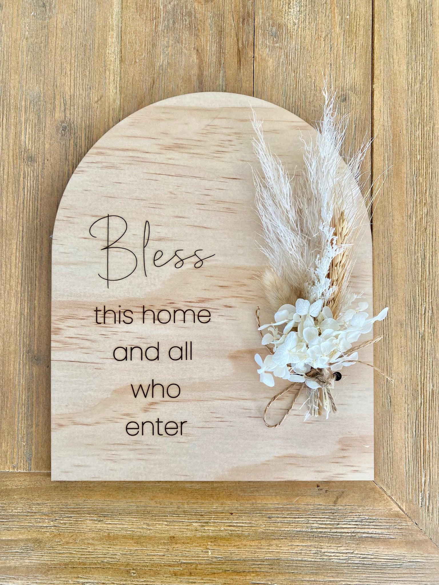 Bless this home Dried Flower Plaque