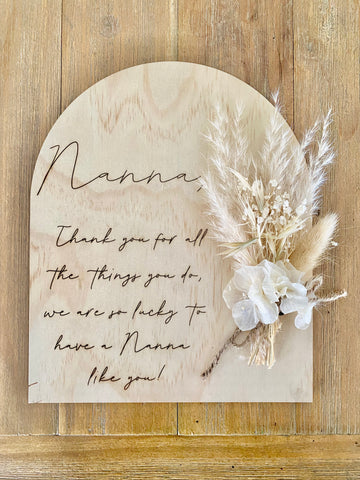 Nanna Dried Flower Plaque