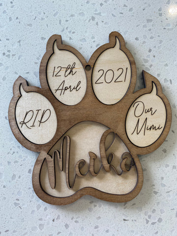 Pet Memorial Paw Print