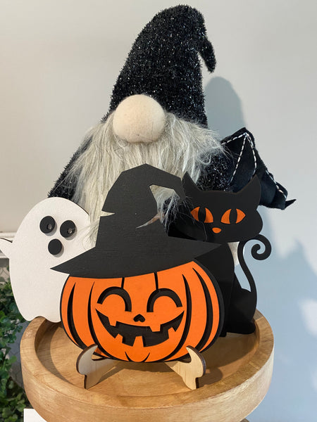 Pumpkin Head with hat mini sign