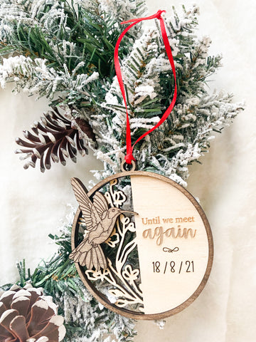 Personalised hummingbird ornament