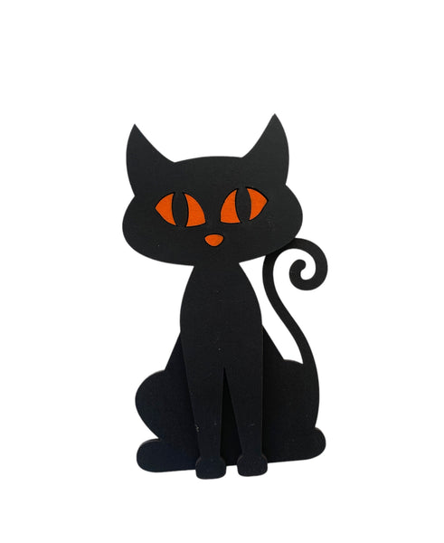 Black cat mini sign